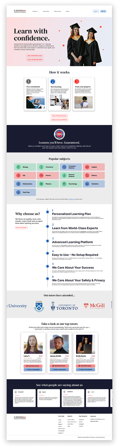 Redesigned Home Page