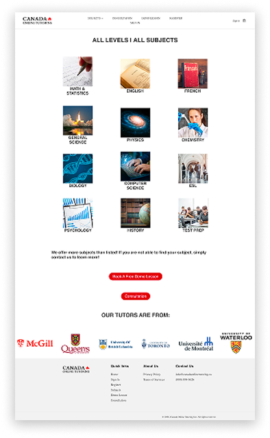 Current Subjects Page